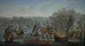 Combate Naval De Palermo 1676 Pierre Puget Sea Warfare Pinturas al óleo
